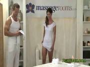 Brunette Gets Massaged And Gangbanged