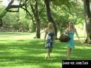 Hot Blonde Lesbians Have Sex In A Public Park
923