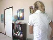 Nice Nerdy Blonde Schoolgirl Gets Fucked All Around Classroom