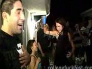 Drunk Babe Gets Her Pussy Licked In A Crowded Place