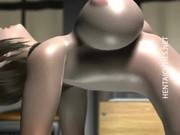 Stockinged Busty 3d Hentai Whore Gives Bj