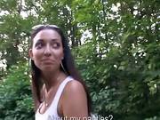 Tight Amateur Brunette Czech Girl Flashes Tits For Cash
