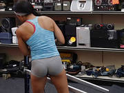 Muscular Chic Spreads Eagle For Cash At The Pawn Shop