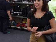 Busty Brunette Babe Gets Big Cash For Sex Inside Of The Pawn Shop Office
