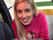 Blonde Cutie Ellen Flashed Her Tits And Fucked In The Car For Money