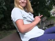 Blonde Czech Amateur Babe Fucks Outdoor Pov