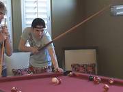 Kaydin And Cody Playing Billiards