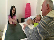 Olga Gets Nailed By Two Guys