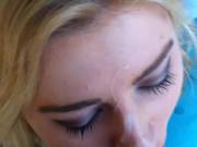 Kinky Babe Gets A Hot Messy Cum Facial 