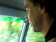 Blonde Slut Performing In The Car
