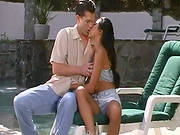 Poolside Sex With Gorgeous Asian Brunette