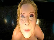 Busty Blonde Gtes Covered In Jizz