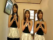 Japan Maids Sharing One Tasty Dick