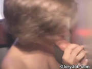 Brunette Amateur Milks Strangers Cock At A Glory Hole