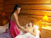 Schoolgirls Threesome In An Old Cottage -2