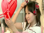 Incredibly Cute Asian Teen With Her Dildo
