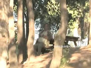 Blonde Whore Gets Finger Fucked In A Park By A Woman That Hands