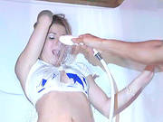Brunette Hottie Gets Naked In A Club In Reality Video