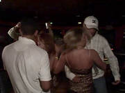 Sexy Brunette Babe With A Nice Body Dancing And Having Fun At A Party