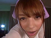 Kinky Asian Chick Oils Her Face And Gives A Handjob To A Guy