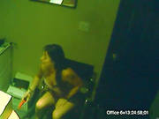 Amateur Slut Fingers And Toys Her Cunt In An Office