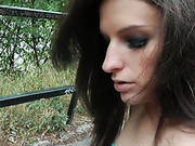 Cock-hungry Brunette In Public Sex