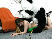Fun Sex Play With Huge Panda Toy