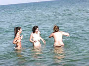 Three Teens Skinny Dipping In The Ocean. Part 2