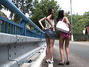 Daring Teens Undressing On The Street