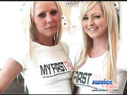 Young Blondes Fondle Tits And Ass Lustily