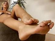 Tight Ass Teasing Blonde With Foot Fetish Fingers Her Shaved Honey Pot