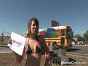 Kinky Cunt Likes Showing Her Tits On Public Street