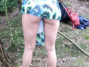 Slutty And Filthy Brunette Bitch Gets Poked Hard In The Woods