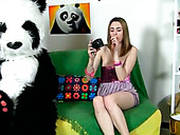 Kinky Brunette Having Fun With Her Huge Teddy Bear