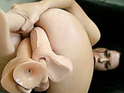 Raven Head Dumpy Slut Pokes Her Omg Loose Corn Hole With At Least Three Huge Fuck Toys