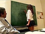 Skanky Student Gives Deepthroat Blowjob To Her Teacher