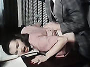 Brutal Guy Fucks His Hot Brunette Bitch Doggystyle Over The Desk