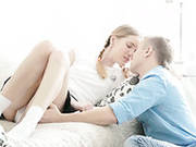 Adorable Pigtailed Teen Gives Head And Gets Her Cooch Licked