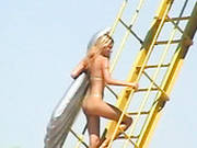 Sexy Blonde Doll Is Dancing Dirty Wearing Tiny Bikini