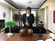 Cute Asian Chick Gives Head To Her Boss Right In The Office