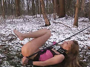 Bdsm Session Of Teen Getting Tied Up And Fucked On Cold Winter Day