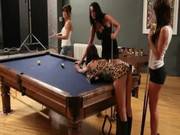 Four Gorgeous Babes Play Pool And Has A H 