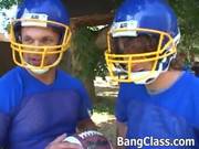 3 Football Players Fuck Sexy Schoolgirl