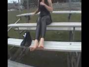 Hot Brunette Shows Her Feet
