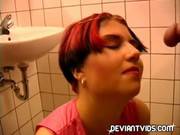 German Redhead Smokes And Do The Slut In 