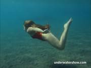 Julia Is Swimming Underwater Nude In The Sea