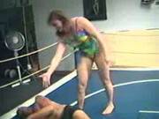 Mixed Wrestling Crushed By Christine