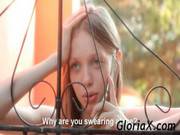 Teen Babe Fingers Twat In Backyard