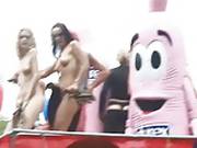 2 Hot Sexy Girls Flashing Nude In Public Loveparade Germany