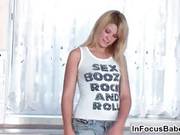 Petite Teen Blonde Girl Loves A Finger